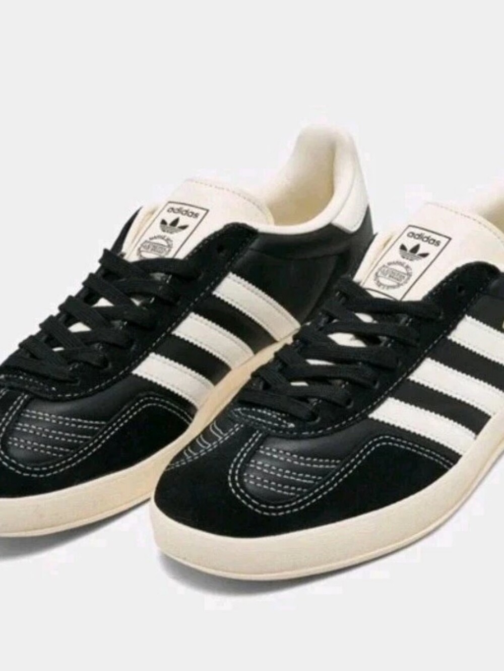 adidas Gazelle Indoor Leather Sneakers Core Black/Cream White JQ8385 Men's 10.5